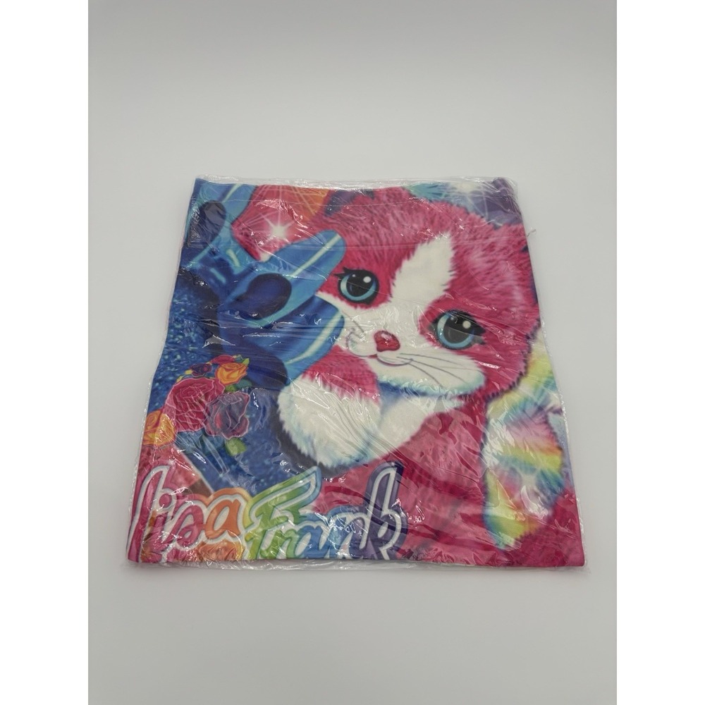 Lisa Frank Pink and White Kitten Accessory Canvas Handled Bag